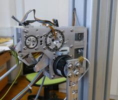 Another close up of the elbow exoskeleton prototype